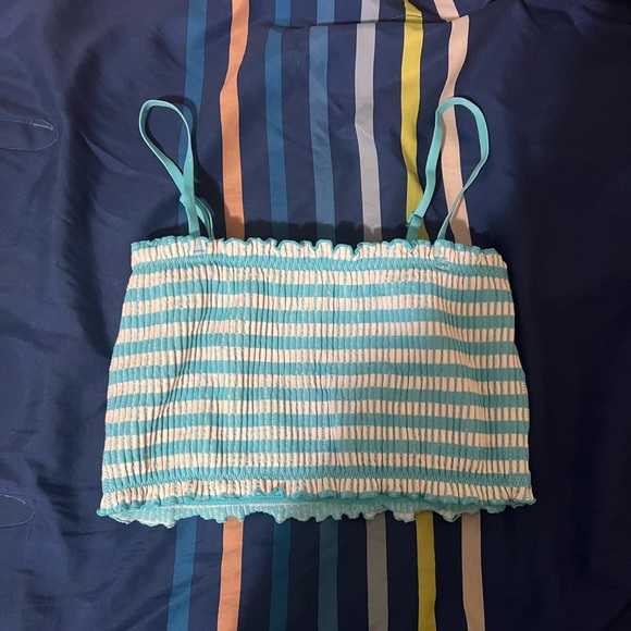 Blue and white tube top like shirt - Picture 1 of 1